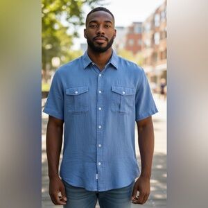 Saks Fifth Avenue Men’s Linen Short Sleeve Shirt